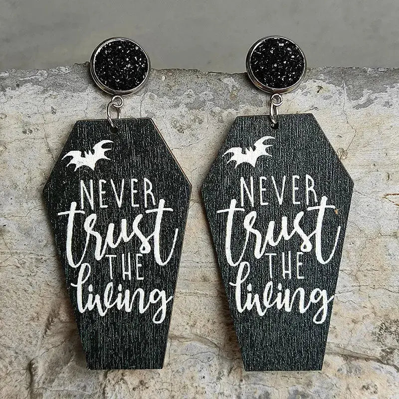 Lovcia Coffin Shape Wooden Dangle Earrings-Earrings-Style A-One Size-Style A