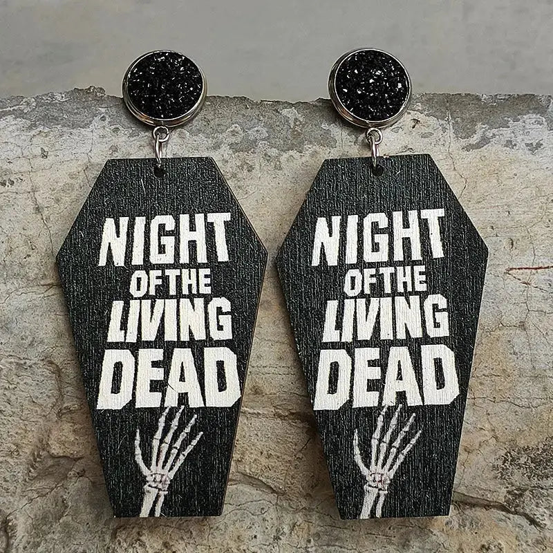 Lovcia Coffin Shape Wooden Dangle Earrings-Earrings-Style B-One Size-Style B