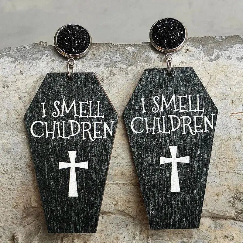 Lovcia Coffin Shape Wooden Dangle Earrings-Earrings-Style C-One Size-Style C