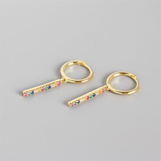 Lovcia Colorful CZ Sterling Silver 28mm Leverback Earrings-Earrings-