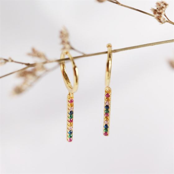 Lovcia Colorful CZ Sterling Silver 28mm Leverback Earrings-Earrings-