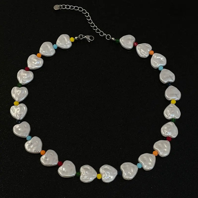 Lovcia Colorful Love Fashion Beaded Pearl Necklace for Women-Necklaces-Pearl Necklace-Pearl Necklace