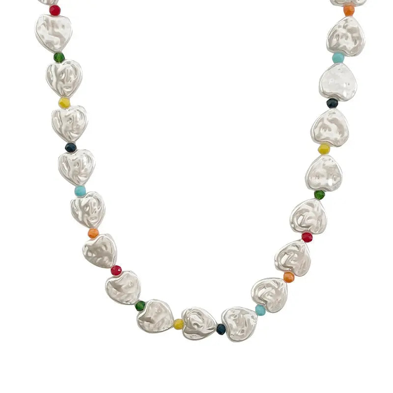 Lovcia Colorful Love Fashion Beaded Pearl Necklace for Women-Necklaces-Pearl Necklace-Pearl Necklace