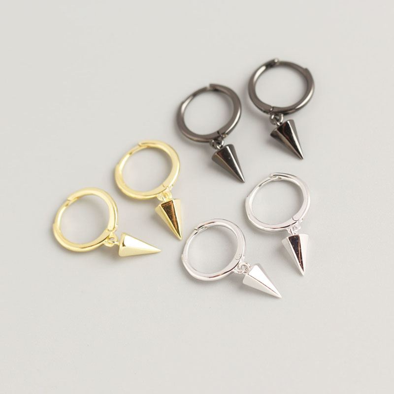 Lovcia Conic Geometry 925 Silver Hoop Earrings Gold-Earrings-Yellow Gold-Yellow Gold