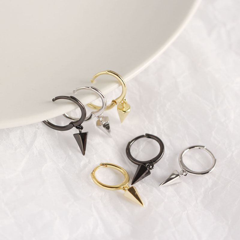 Lovcia Conic Geometry 925 Silver Hoop Earrings Gold-Earrings-Yellow Gold-Yellow Gold