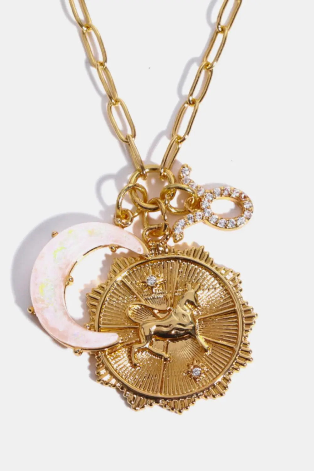 Lovcia Constellation and Moon Pendant Copper Necklace-Necklaces-Capricorn-One Size-Capricorn