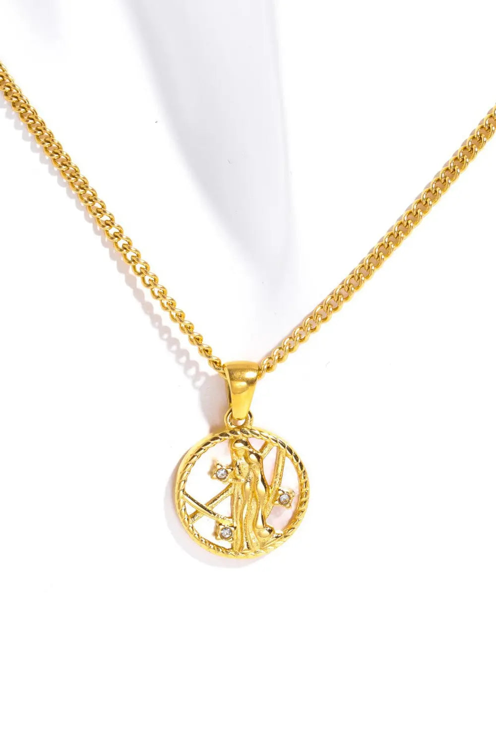 Lovcia Constellation Pendant Stainless Steel Necklace-Necklaces-Aguarius-One Size-Aguarius