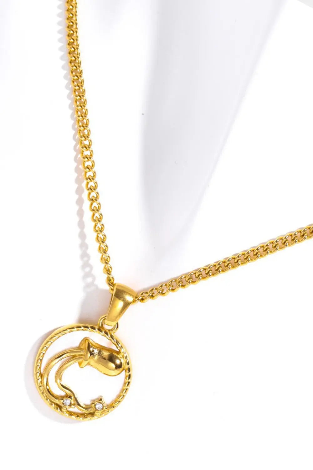 Lovcia Constellation Pendant Stainless Steel Necklace-Necklaces-Aguarius-One Size-Aguarius
