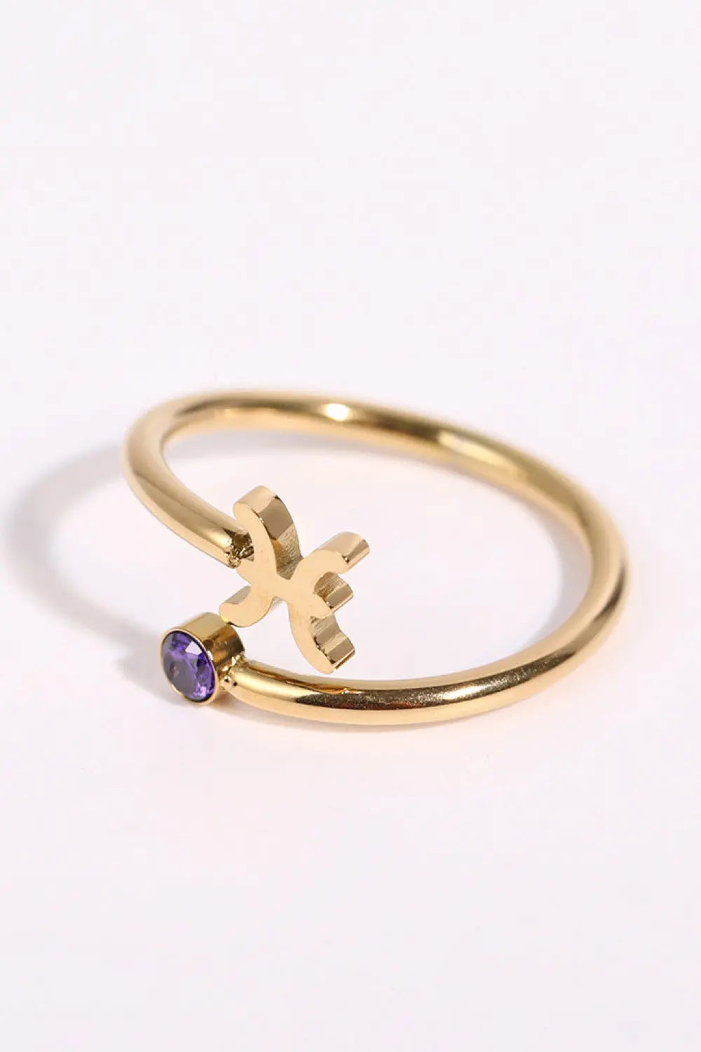 Lovcia Constellation Stainless Steel Bypass Ring-Rings-Pisces-One Size-Pisces