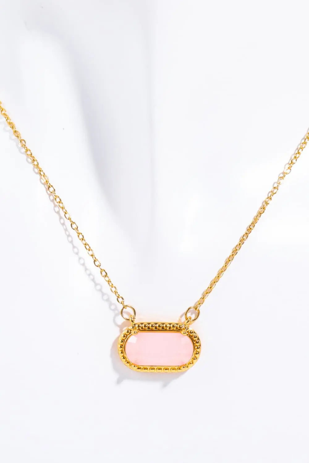 Lovcia Copper 14K Gold-Plated Pendant Necklace-Necklaces-Blush Pink-One Size-Blush Pink