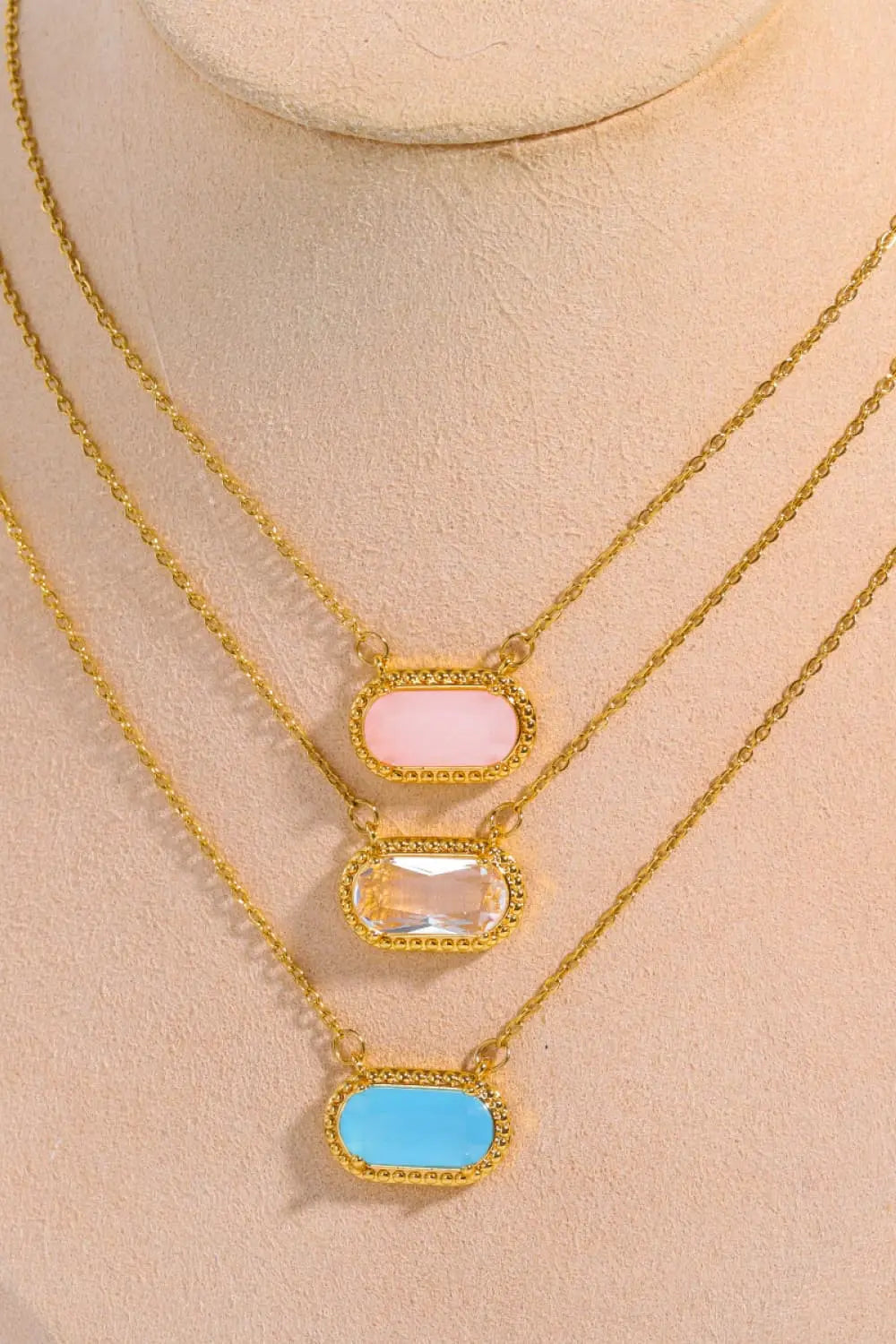 Lovcia Copper 14K Gold-Plated Pendant Necklace-Necklaces-Green-One Size-Green