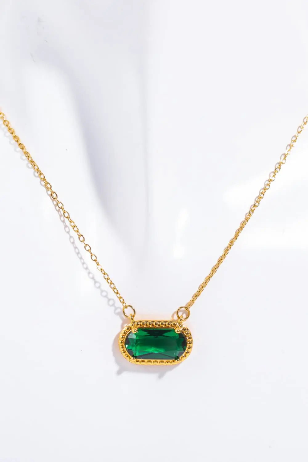 Lovcia Copper 14K Gold-Plated Pendant Necklace-Necklaces-Green-One Size-Green