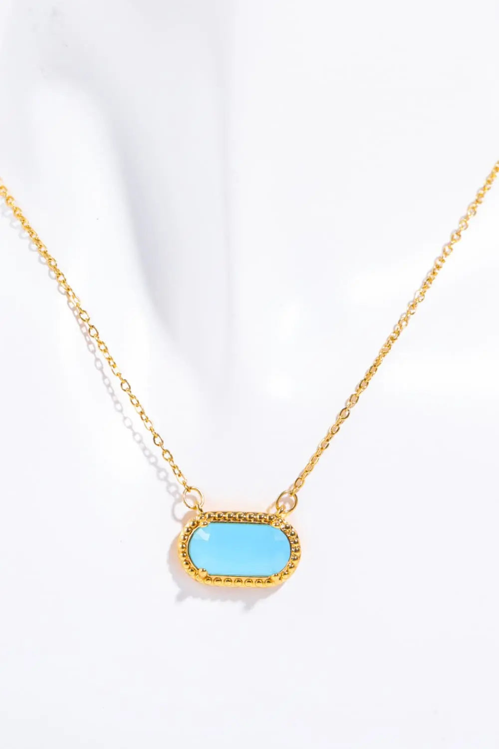 Lovcia Copper 14K Gold-Plated Pendant Necklace-Necklaces-Sky Blue-One Size-Sky Blue