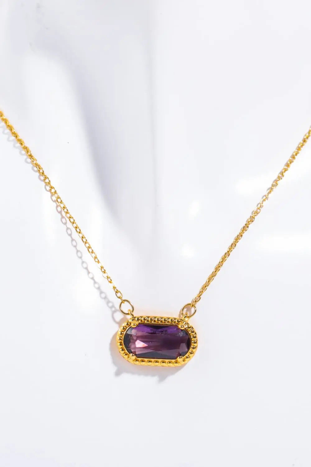 Lovcia Copper 14K Gold-Plated Pendant Necklace-Necklaces-Violet-One Size-Violet