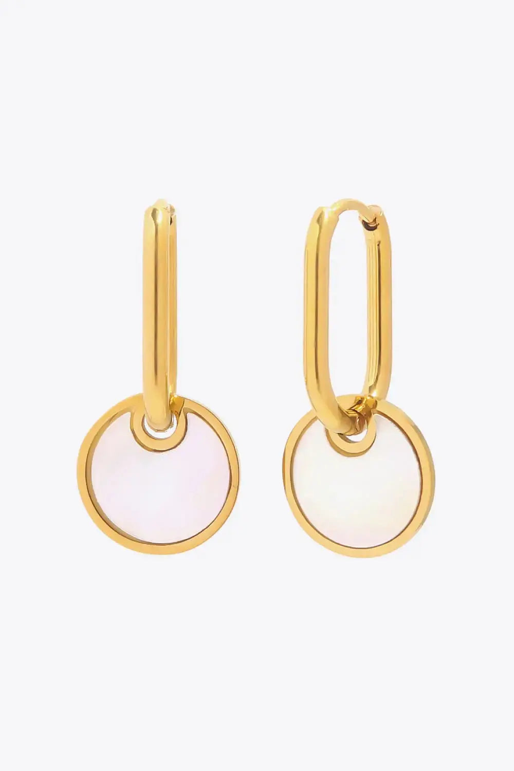 Lovcia Copper White Mother-Of-Pearl Drop Earrings-Earrings-Gold-One Size-Gold