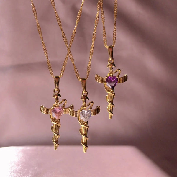Lovcia Copper Zircon Cross Pendant Necklace-Necklaces-Style A-One Size-Style A