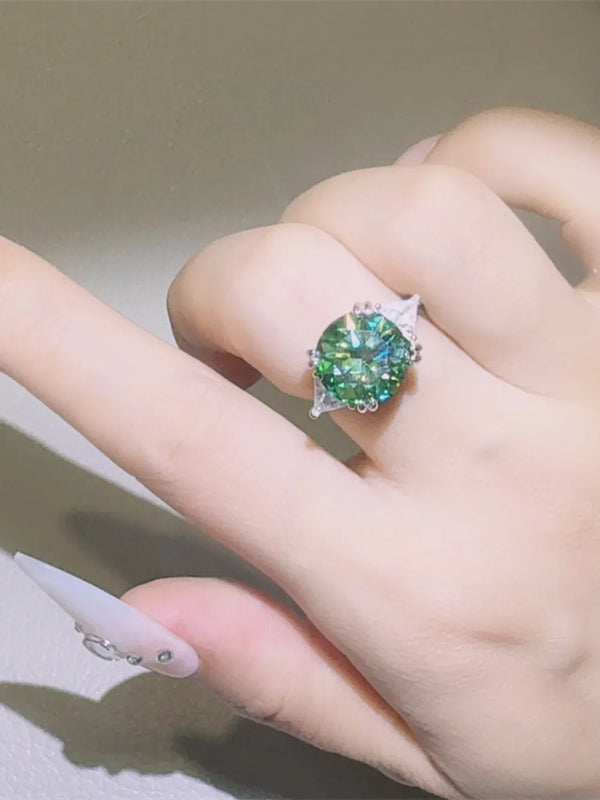 Lovcia Cosmic Sparkle 5 Carat Moissanite 925 Sterling Silver Ring for Women - Turquoise-5- - Buy latest trendy Rings for Women and Girls