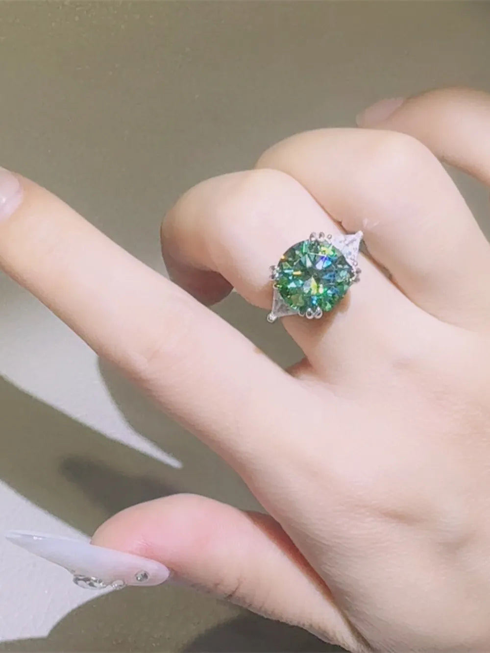 Lovcia Cosmic Sparkle 5 Carat Moissanite 925 Sterling Silver Ring for Women - Turquoise-5- - Buy latest trendy Rings for Women and Girls