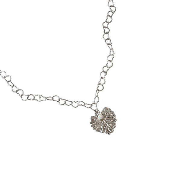 Lovcia Created Opal Leaf Pendant Necklace 455mm Gold Plated-Necklaces-Yellow Gold-Yellow Gold