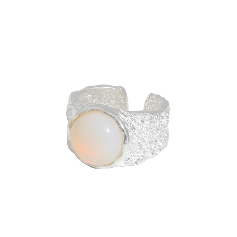 Lovcia Created Opal Ring Open Adjustable 18K Gold Plated-Rings-Yellow Gold-Yellow Gold