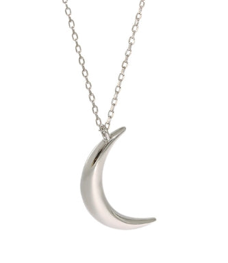 Lovcia Crescent Moon Necklace 925 Silver Gold Plated-Necklaces-Silver-Silver