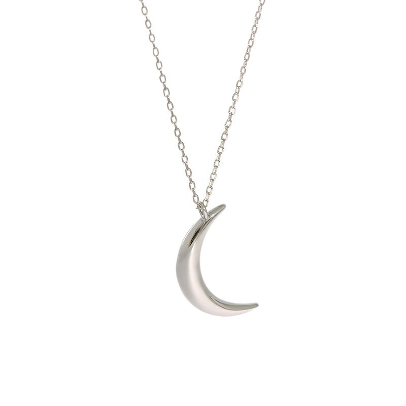 Lovcia Crescent Moon Necklace 925 Silver Gold Plated-Necklaces-Yellow Gold-Yellow Gold