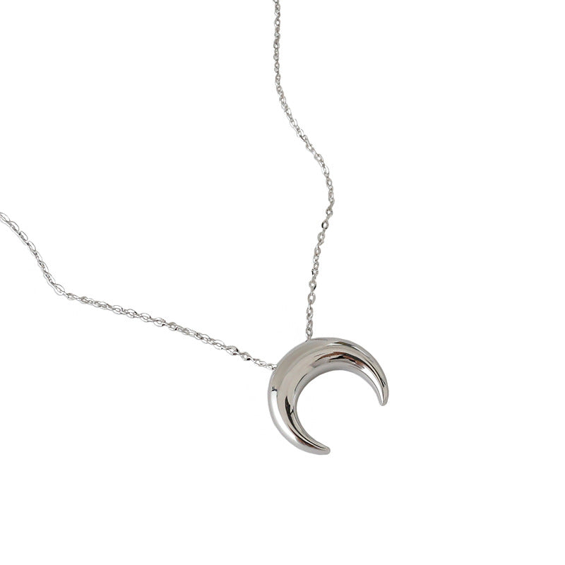 Lovcia Crescent Moon Necklace 925 Sterling Silver Gold Tone-Necklaces-Yellow Gold-Yellow Gold