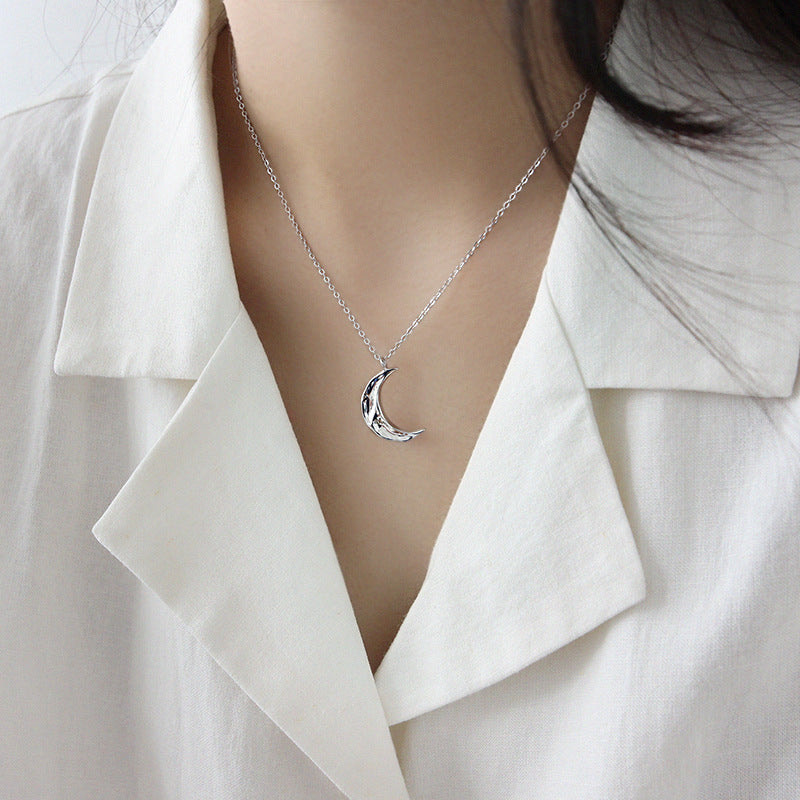 Lovcia Crescent Moon Necklace 925 Sterling Silver Gold-Necklaces-Yellow Gold-Yellow Gold