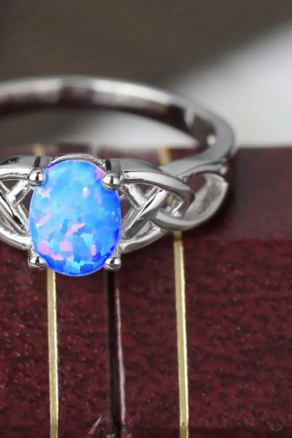 Lovcia Crisscross 4-Prong Opal Ring-Rings-Sky Blue-6-Sky Blue