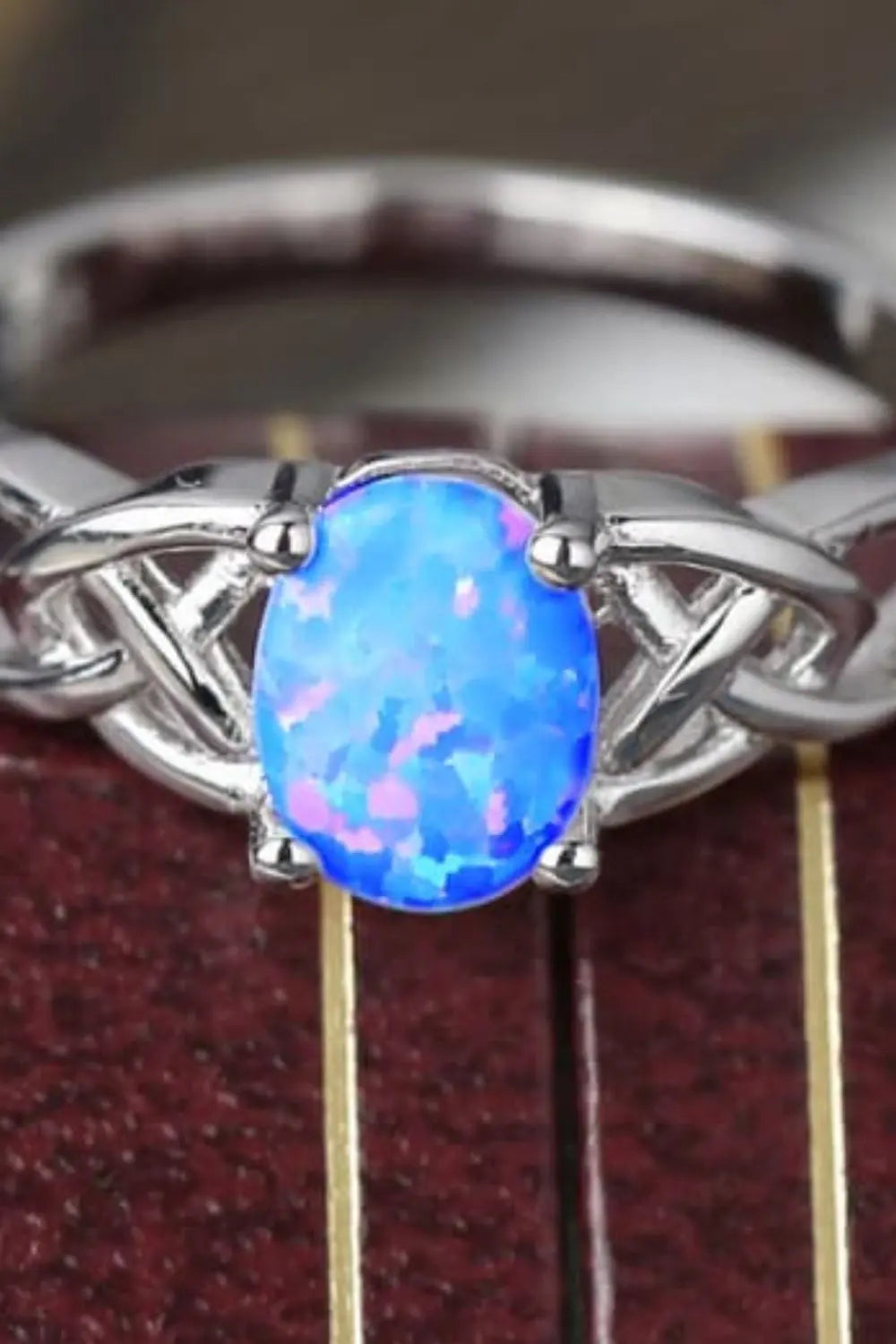 Lovcia Crisscross 4-Prong Opal Ring-Rings-Sky Blue-6-Sky Blue