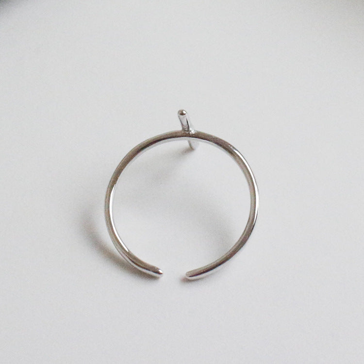 Lovcia Cross Adjustable 925 Sterling Silver Open Ring-Rings-