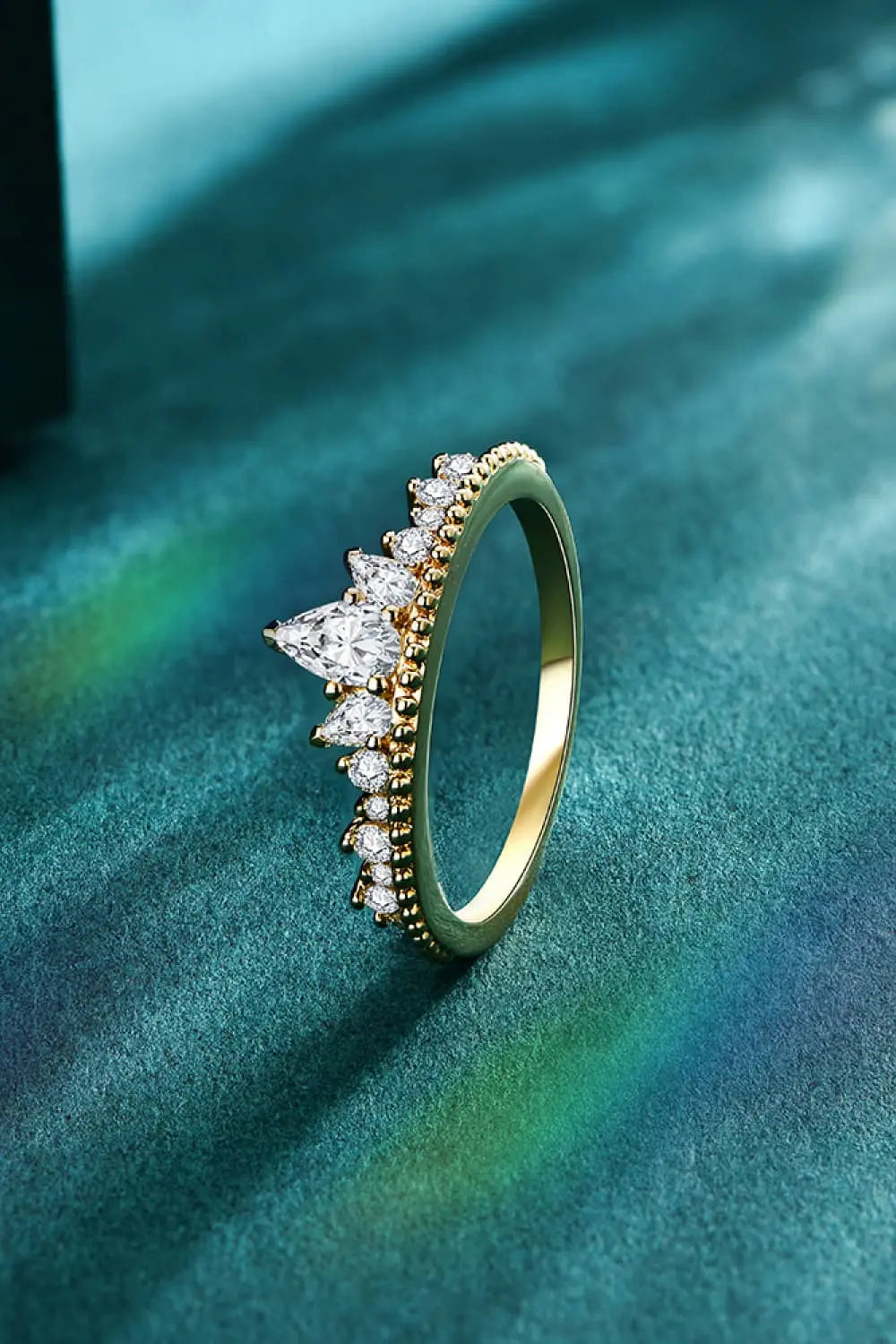 Lovcia Crown Shape Moissanite Ring-Rings-Gold-4-Gold