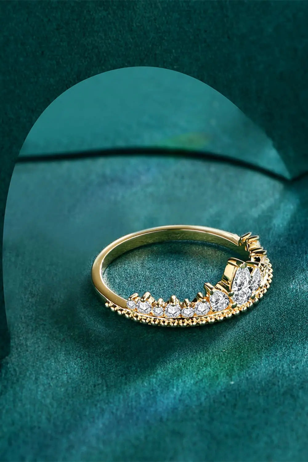 Lovcia Crown Shape Moissanite Ring-Rings-Gold-4-Gold