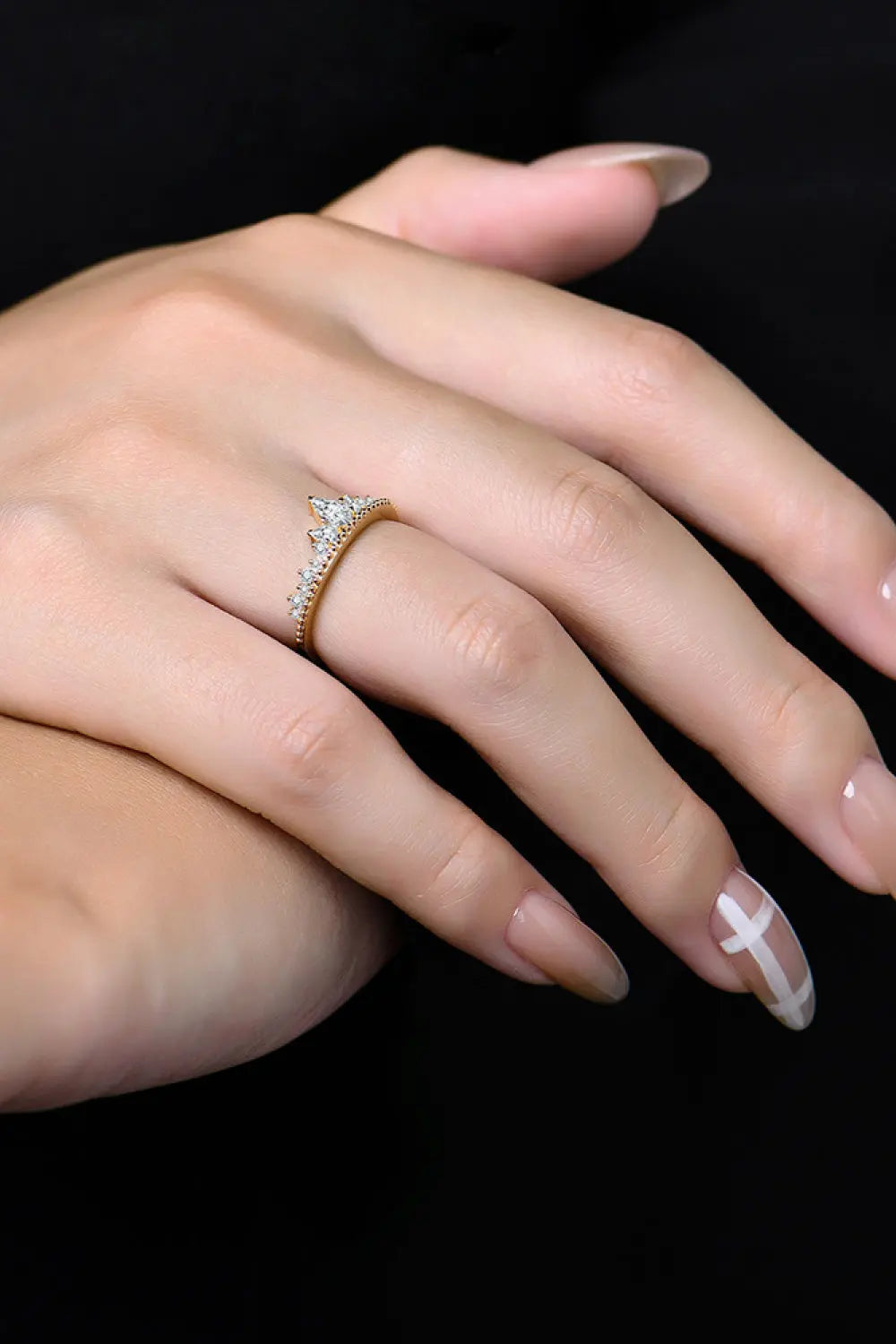 Lovcia Crown Shape Moissanite Ring-Rings-Gold-4-Gold