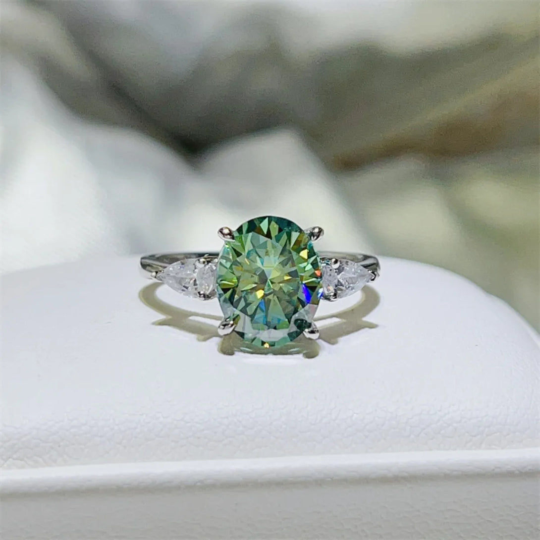 Lovcia Crsytal Lime 3 Carat Moissanite 925 Sterling Silver Ring for Women - Lime-5- - Buy latest trendy Rings for Women and Girls