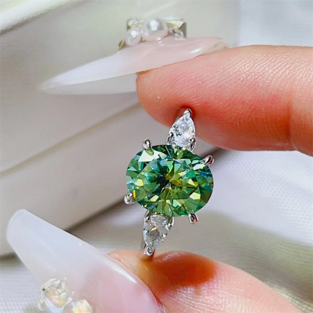 Lovcia Crsytal Lime 3 Carat Moissanite 925 Sterling Silver Ring for Women - Lime-5- - Buy latest trendy Rings for Women and Girls