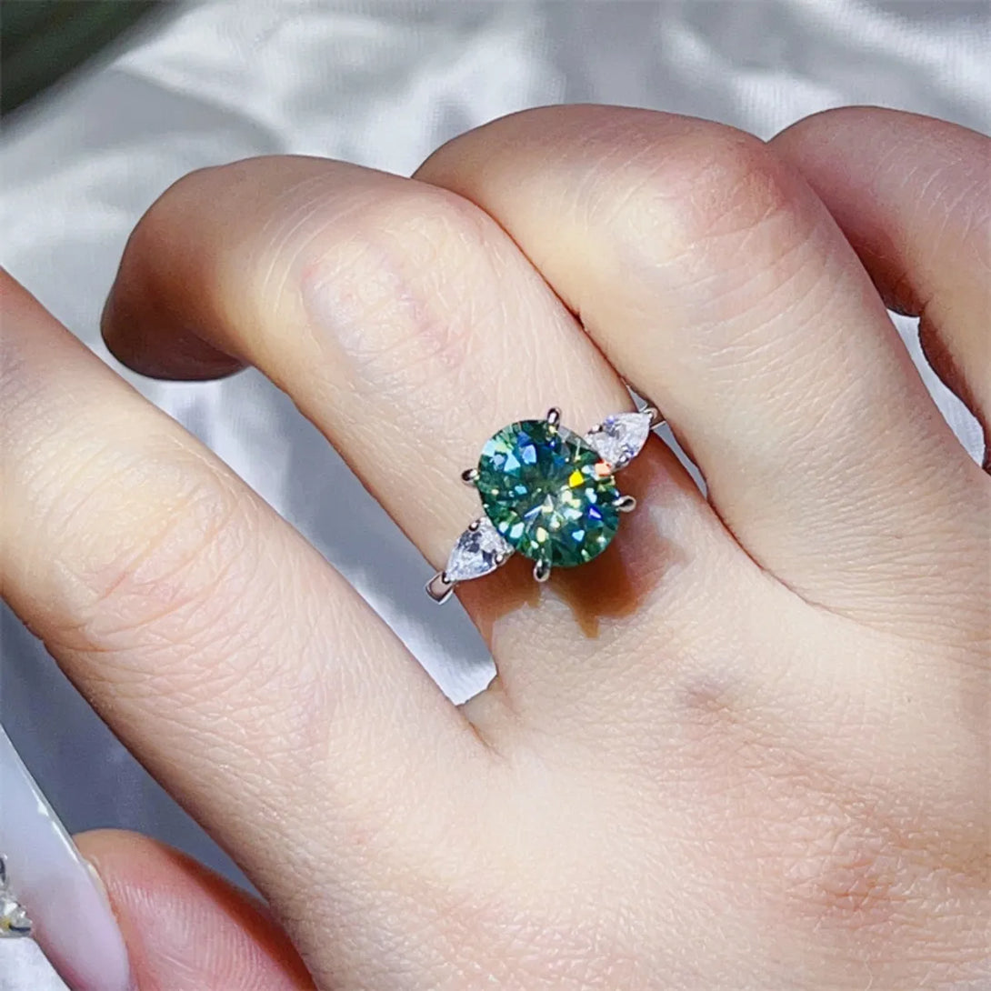 Lovcia Crsytal Lime 3 Carat Moissanite 925 Sterling Silver Ring for Women - Lime-5- - Buy latest trendy Rings for Women and Girls
