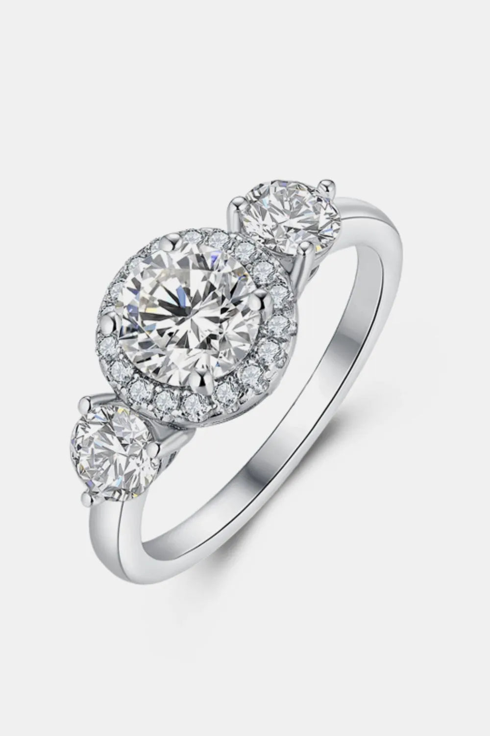 Lovcia Crystal Brilliance 1 Carat Moissanite 925 Sterling Silver Ring for Women - Silver-5- - Buy latest trendy Rings for Women and Girls