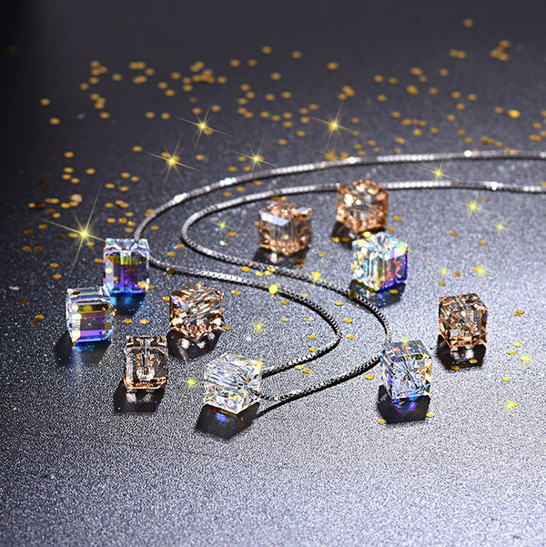 Lovcia Crystal Cube Beads 6mm 1.2mm Hole Silver Tone-Jewelry Making Kits-Champagne-6mm-Champagne