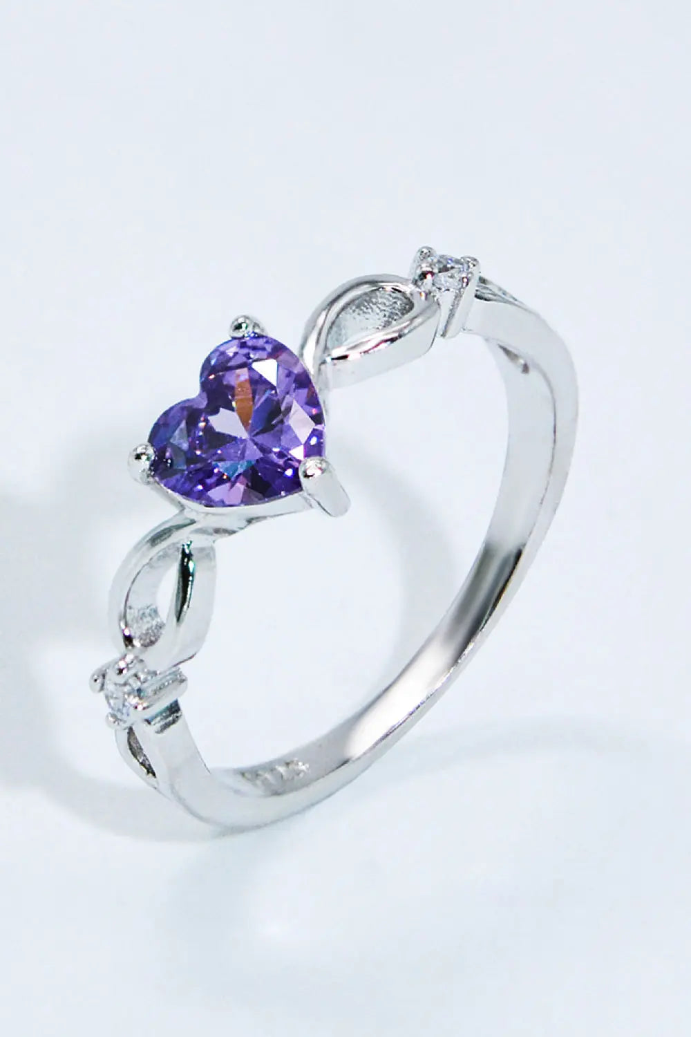 Lovcia Crystal Heart 925 Sterling Silver Ring-Rings-Silver-5-Silver