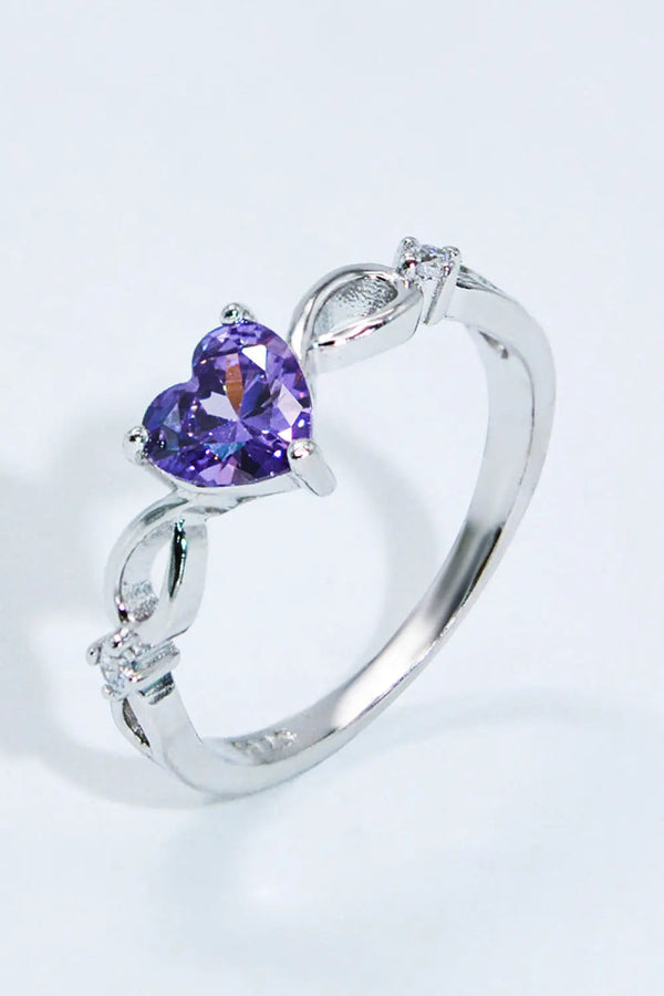 Lovcia Crystal Heart 925 Sterling Silver Ring-Rings-Silver-5-Silver