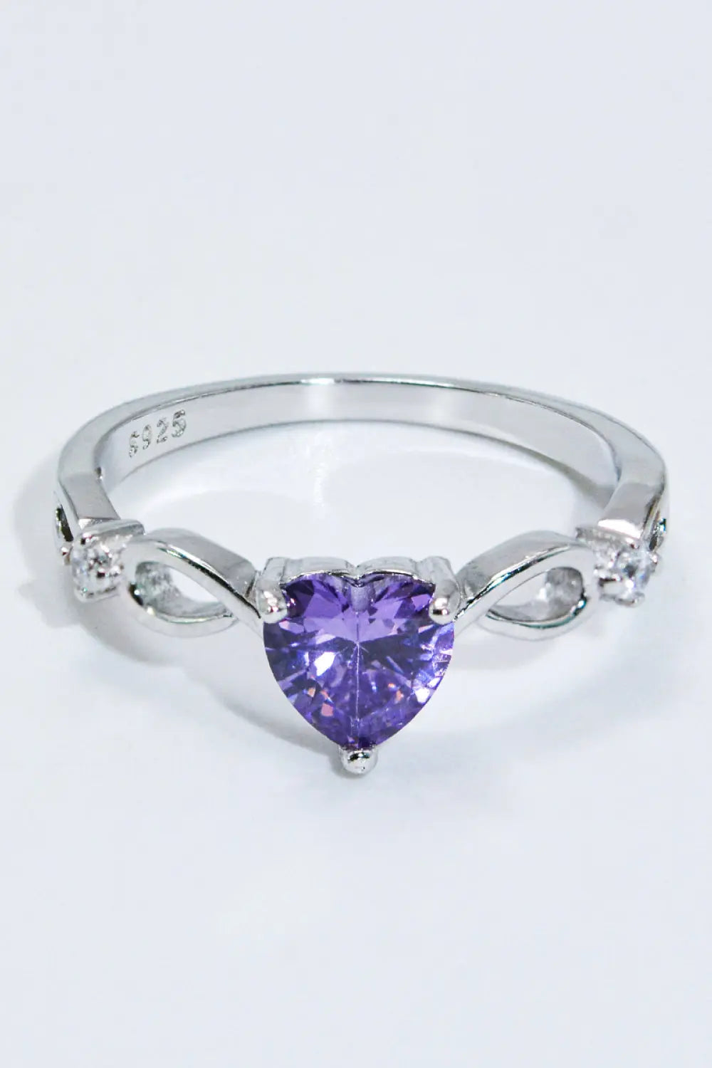 Lovcia Crystal Heart 925 Sterling Silver Ring-Rings-Silver-5-Silver