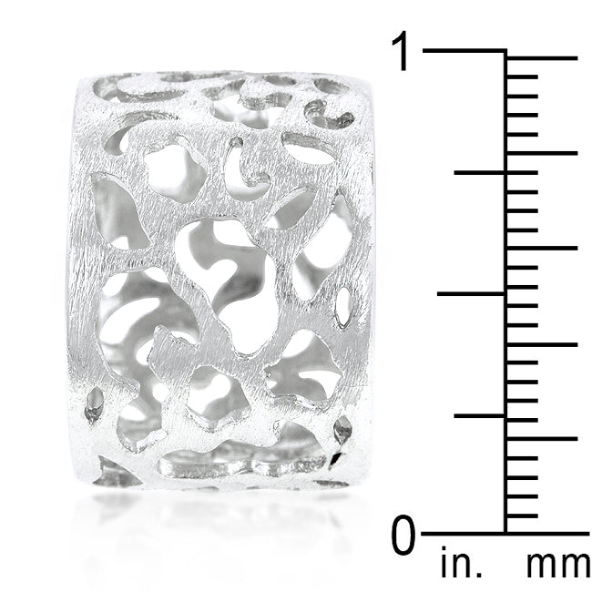 Lovcia Crystal Shine Matte Rhodium Filigree Band-Rings-5-5