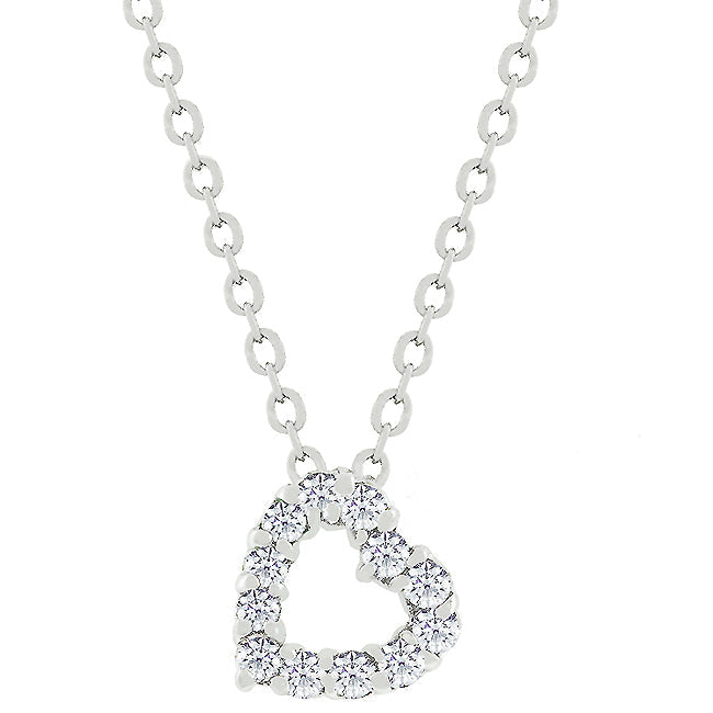 Lovcia Cubic Zirconia Heart Shape Sparkling Pendant-Pendants-