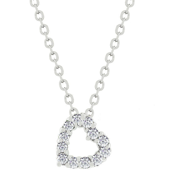 Lovcia Cubic Zirconia Heart Shape Sparkling Pendant-Pendants-