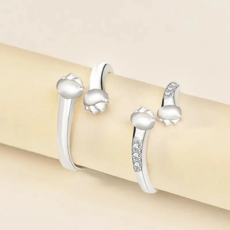 Lovcia Cute CZ Cat Paw Hug 925 Sterling Silver Adjustable Ring-Rings-Men Ring-Men Ring
