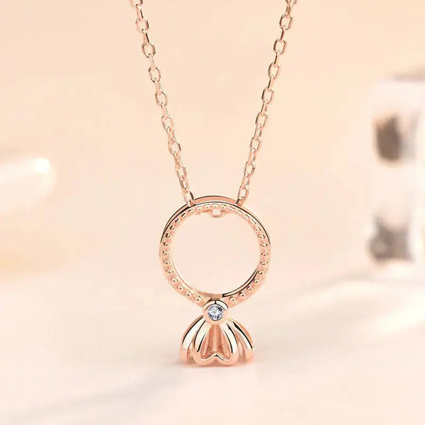 Lovcia Cute Hollow CZ Goldfish 925 Sterling Silver Necklace-Necklaces-Silver-Silver