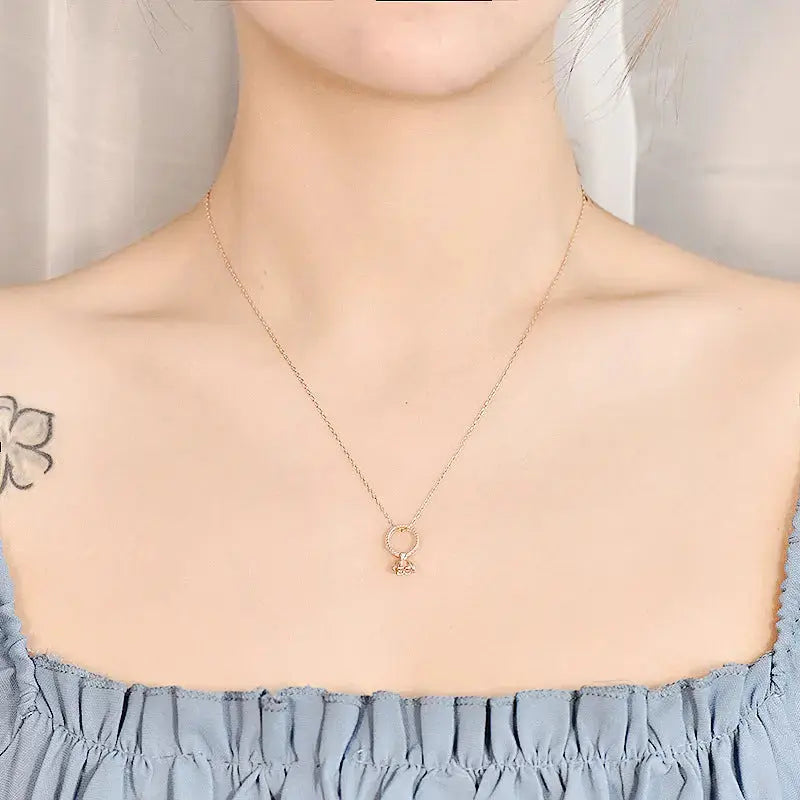 Lovcia Cute Hollow CZ Goldfish 925 Sterling Silver Necklace-Necklaces-Silver-Silver
