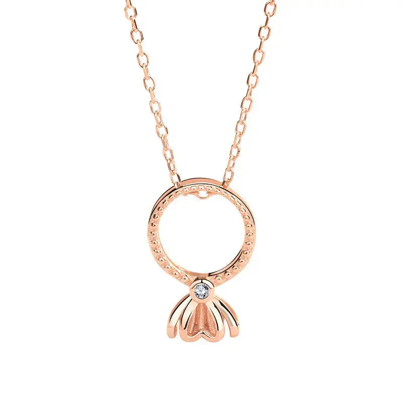 Lovcia Cute Hollow CZ Goldfish 925 Sterling Silver Necklace-Necklaces-Silver-Silver