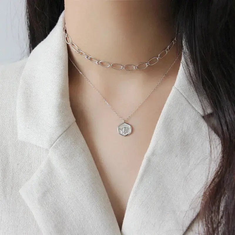 Lovcia Cute Honey Bee Tag 925 Sterling Silver Necklace-Necklaces-Champagne Gold-Champagne Gold